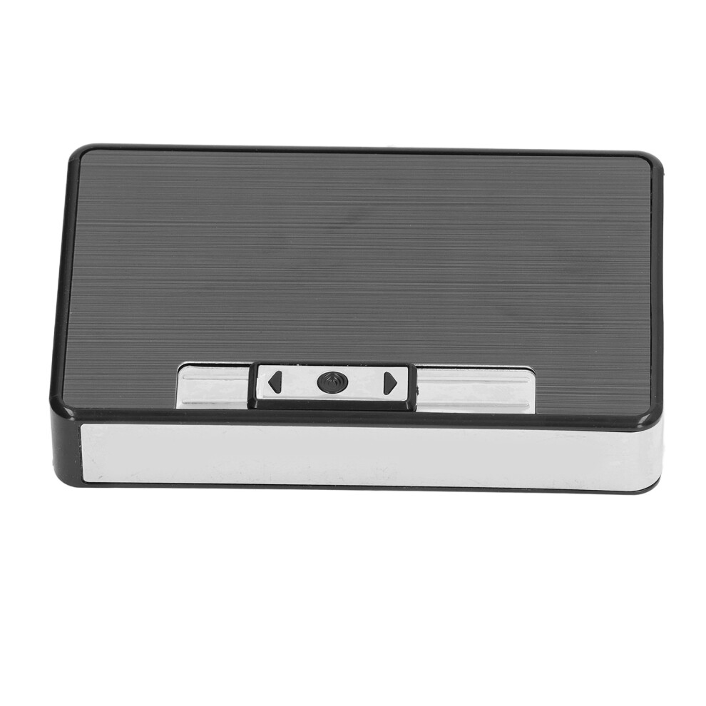 Black Metal USB Rechargeable Electronic Cigarette Case with Lighter