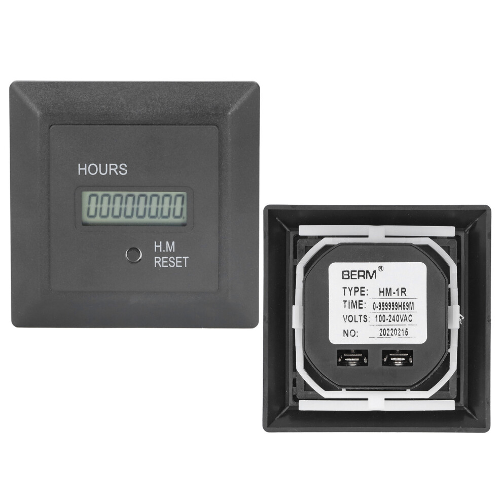 Digital Hour Meter Timer 0-999999H 72Mm Abs 100-240V Ac 5011375553720