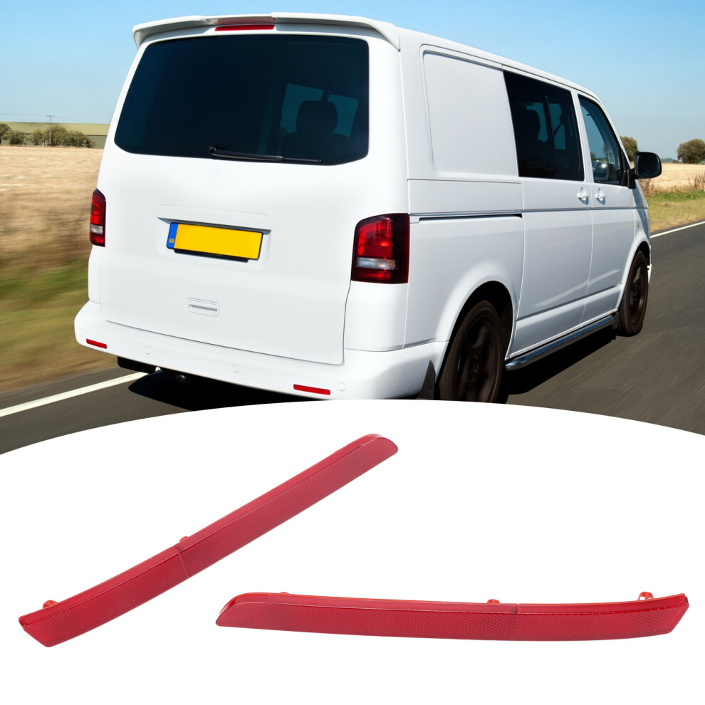 Pair Left Right Rear Bumper Reflector For Transporter T5 T6 Red 9461375554368
