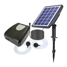 3W Solar Powered Aquarium Air Pump Built In Battery Quiet Operation Fish Pond Oxygenator Outdoor Water Tank Black 2600