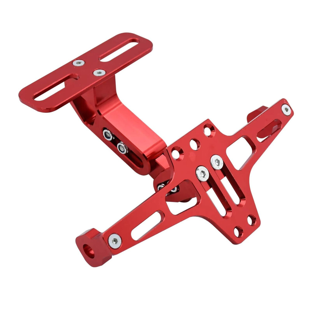 Motorcycle License Plate Holder With Secure Locking System Adjustable Aluminum Bracket For Yz250 Yz250f Yz426f Red 9382693215598