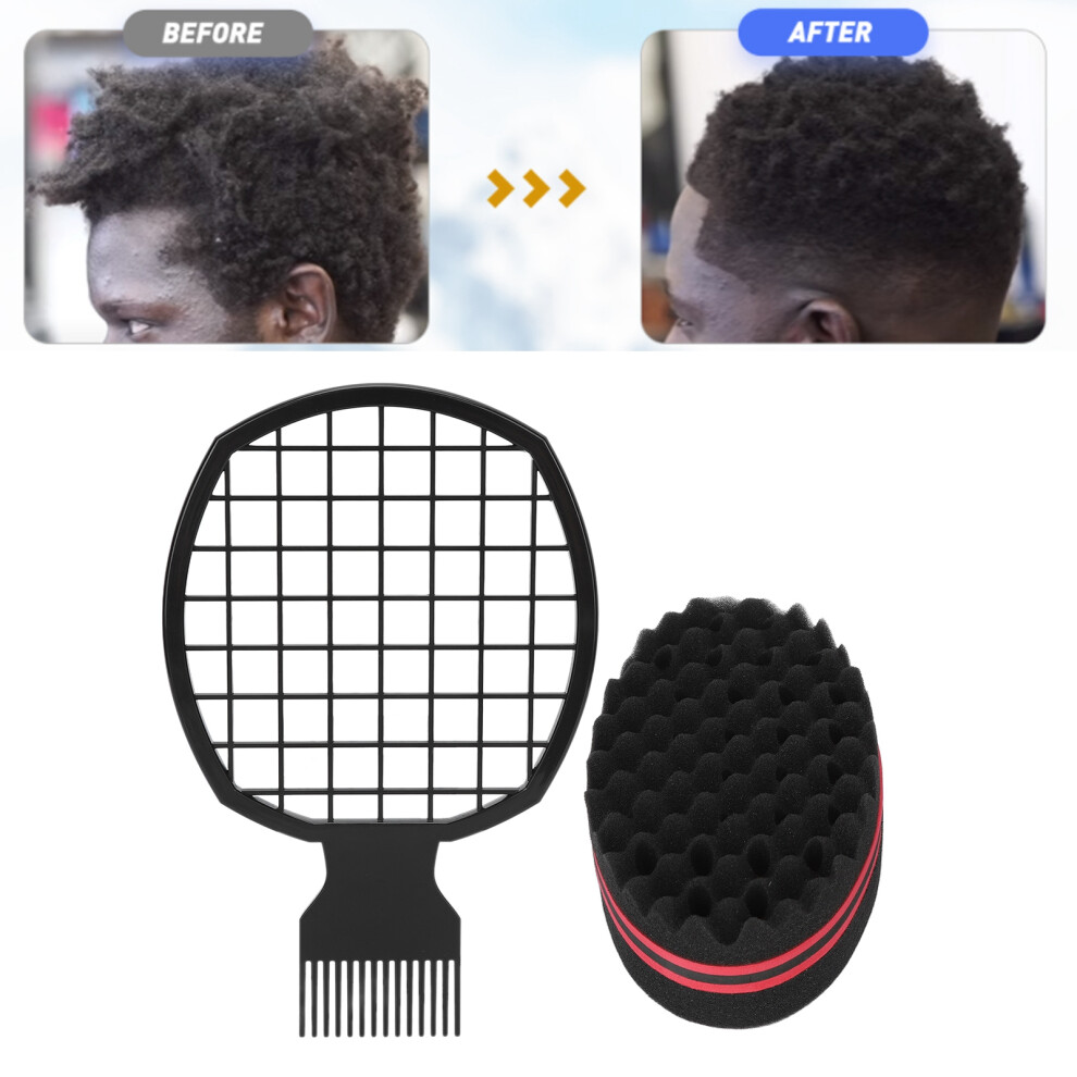 Unisex Professional Afro Hair Twist Comb Sponge Set For Home & Salon Use