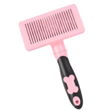 Cat Grooming Comb SelfCleaning NonSlip Ergonomic Grip Pink Cat Hair Comb For Daily Brushing Shedding Season