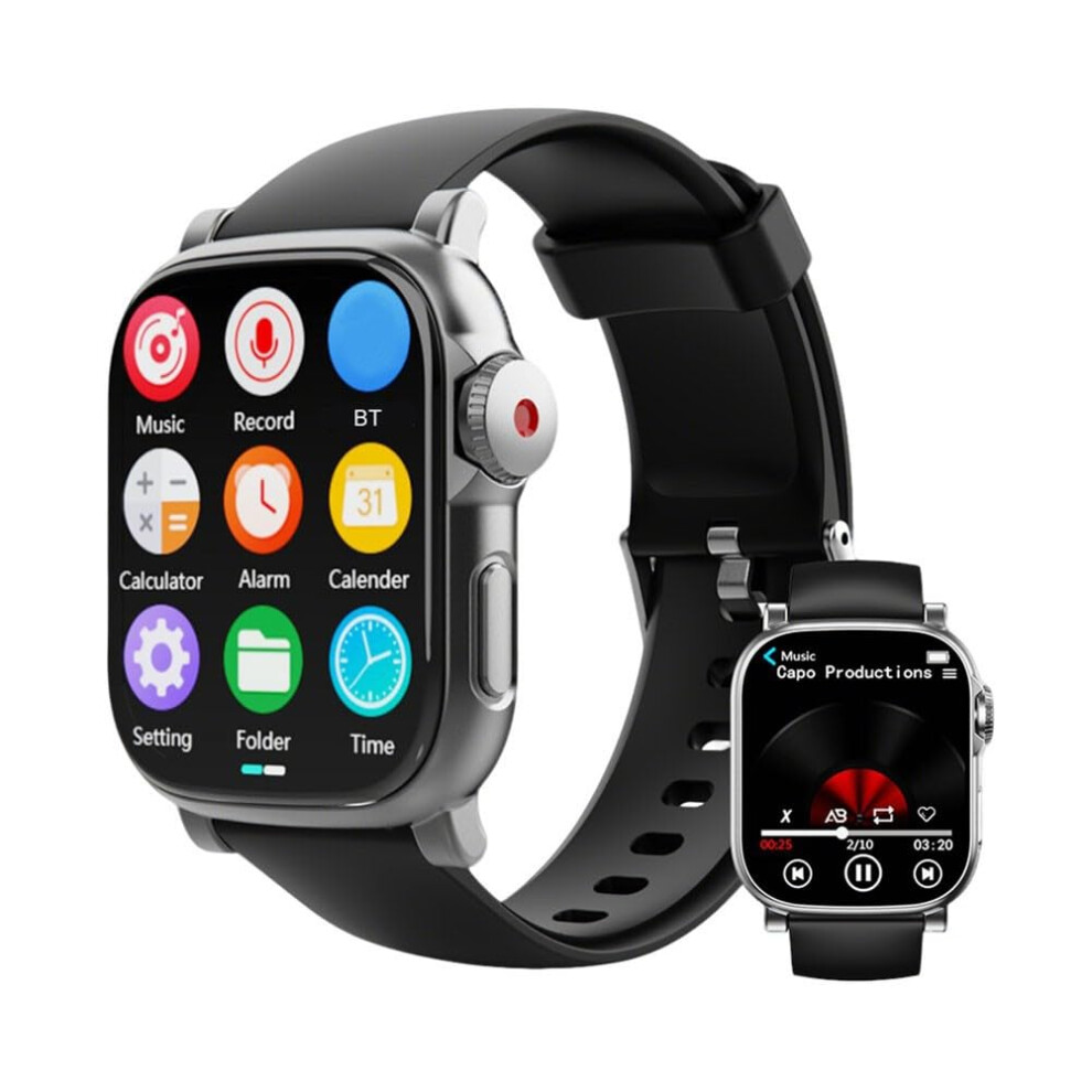 Smart Watch 2.01Inch Bluetooth Mp3 Sports Watch With Hd Touchscreen Music And Video Playback 32Gb Black/Gray 9199774178754