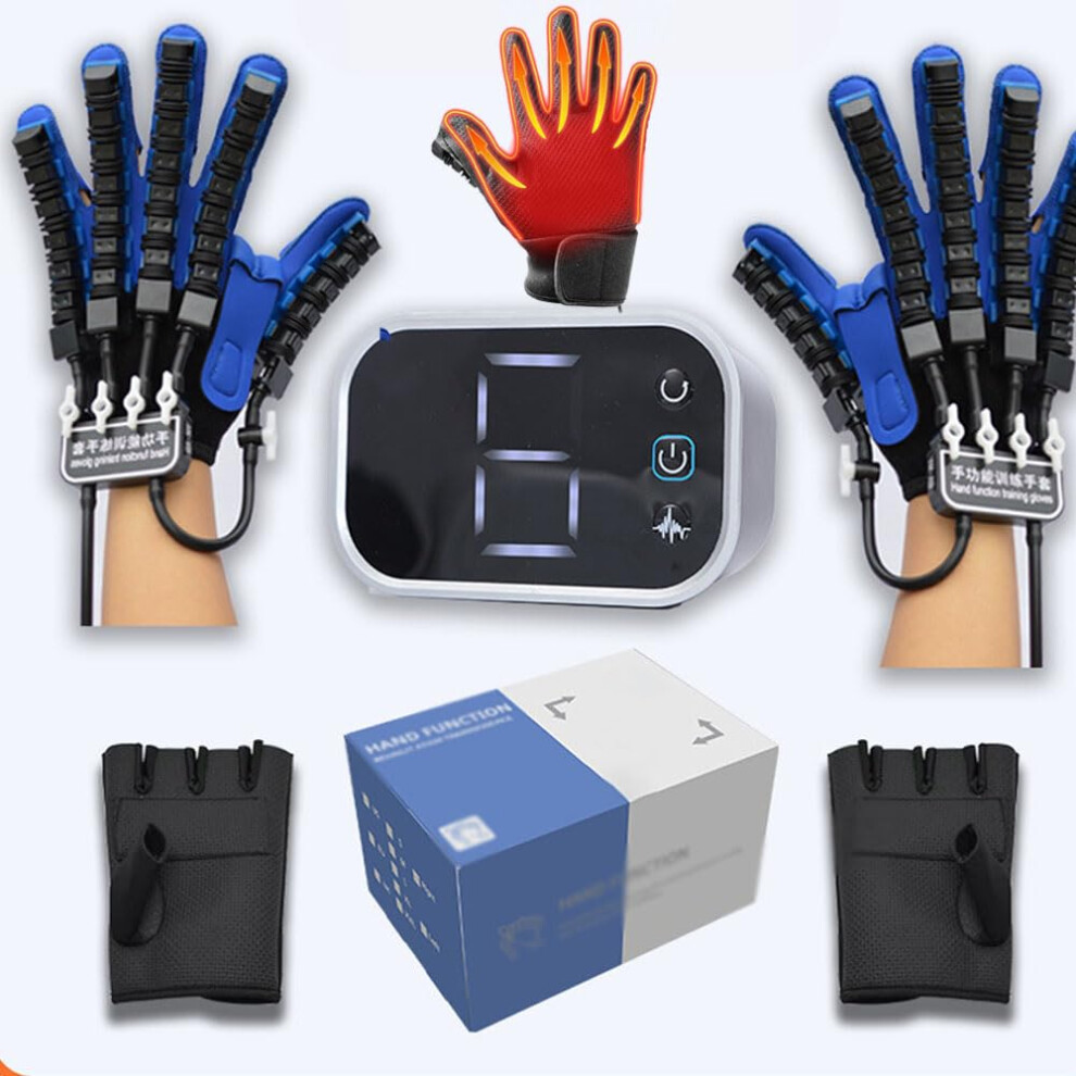 Rehabilitation Gloves Stroke Rehab Finger Straightening Brace Robot Hand With Heater Wrist Support Pair Size M