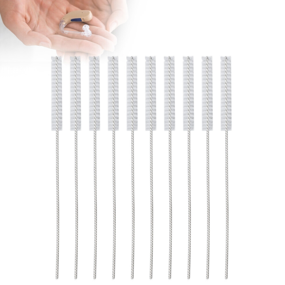 10pcs 2.5mm Hearing Aid Tube Brush Nylon Hair for Easy Vent Cleaning Accessory
