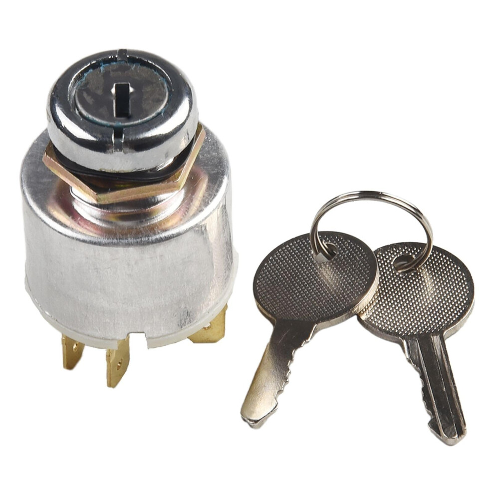 3 Position Ignition Switch 12V On Off Start, 19Mm Panel Mount Aluminum Alloy With 2 Keys 9187378412541