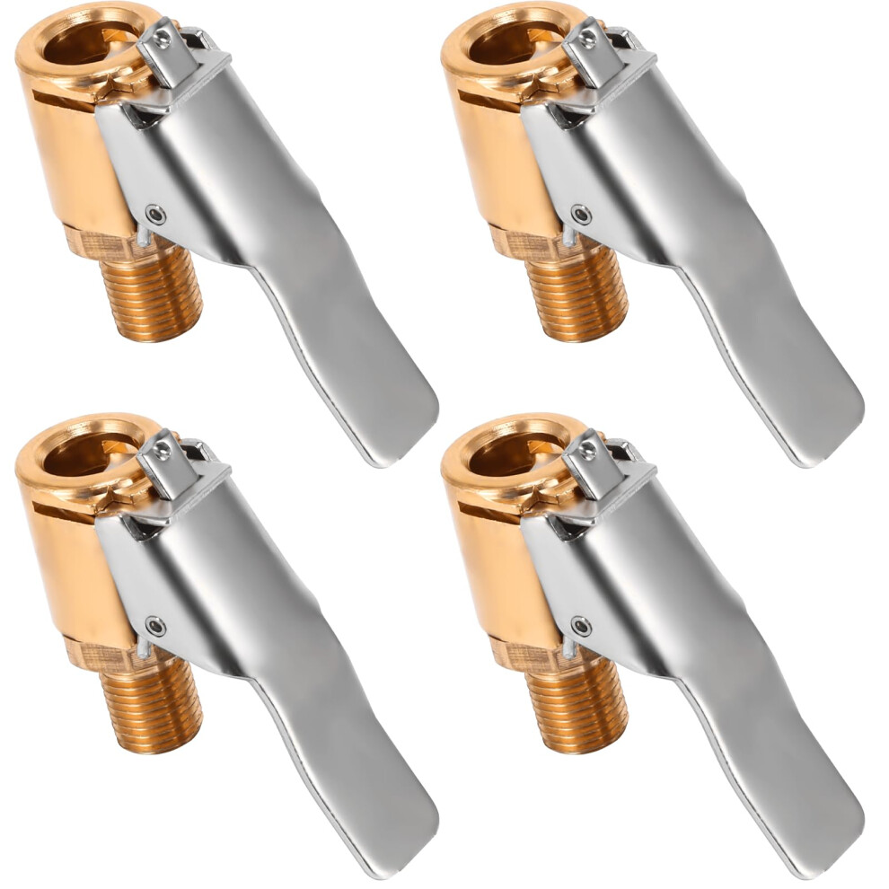 4Pcs 8Mm Brass Tire Air Chucks With Clip, Leak Car Truck Tire Inflator Valve Adapter 9187378412664