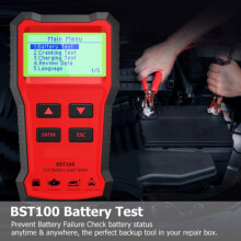 BST100 12V Auto-Batteriezellen Tester mit LCD-Anzeige, Rot, 18,5 cm