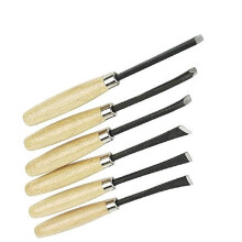 6 Piece Wood Carving Chisel Set with Durable Steel Blades and Ergonomic Comfortable Grip
