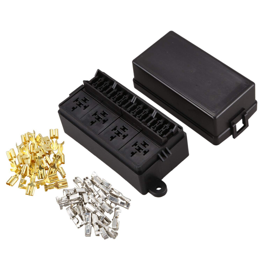12 Way Blade Fuse Holder Box With Spade Terminals For Car Truck Trailer Boat Automotive Fuse Box Electrical Distribution 9187378412831