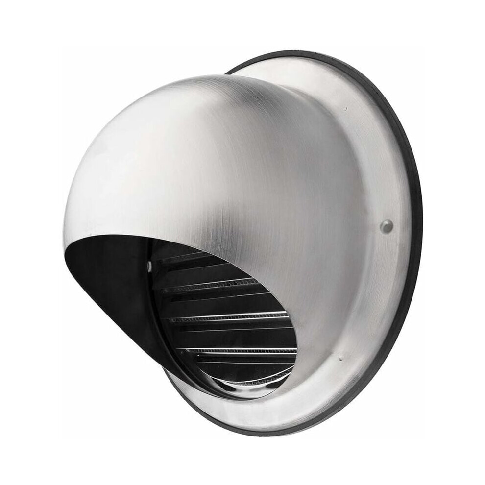 Round Wall Vent Cover For Dryer System, Louvered Wall-Mounted Air Intake Exhaust With Built-In Louver Screen, Stainless Steel Durability With Rubber 9004841805672