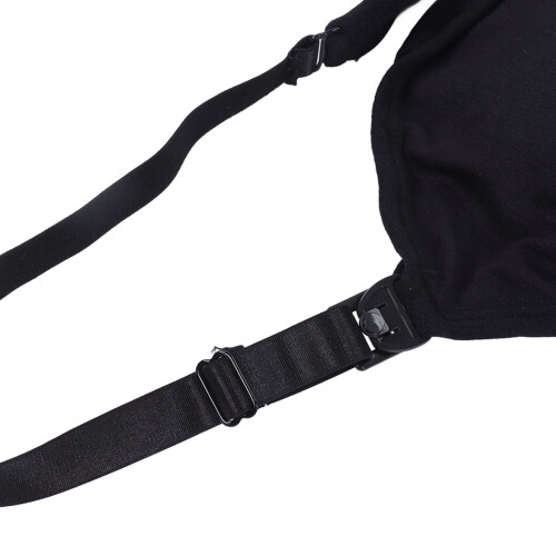 Adjustable Black Breathable Soft Breast Pumping Nursing Bra XL 2