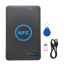 5-Band NFC Chip Reader/Writer+4xUID Keychain 125K 13.56M Copier HID Duplicator Tag Clone ID IC Keychain Key Copy