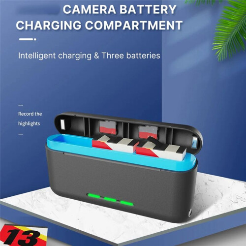 Pertable Storage Box Charger for  Hero 13 Canmera Battery Charging Comp Artment for Go Pro Action Camera 2