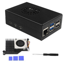 Boîtier en Alliage D'Aluminium pour Raspberry Pi 5, Boîtier de Radiateur de Refroidissement Actif et Passif, Boîtier Métallique pour RPi 5