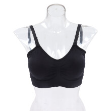 Adjustable Black Breathable Hands-Free Breast Pump Bra XL for Puerpera