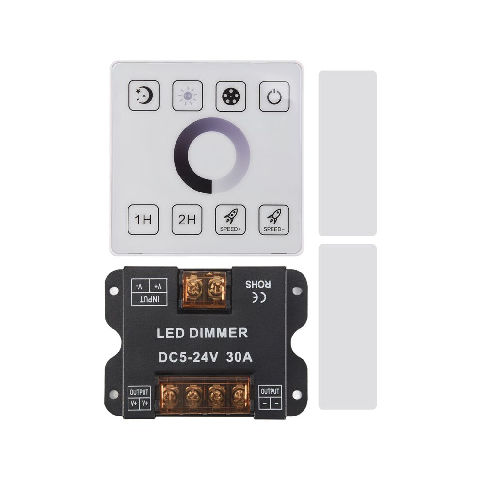Rf Wireless Wall- Mounted Touch Panel Dimmer Control For Dc5-24V 30A Single Color Led Strip Lighting 6034054760140