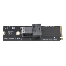 Tarjeta Conversora M.2 NVME A U.2 Mkey PCIeX4 Tarjeta Adaptadora de Disco Duro M.2 PCIe A SFF8643 Compatible con SSD 2260/80