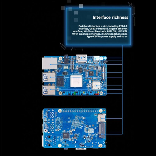 Per Orange Pi RV 4-Core RISC-V Development Board 64-Bit Processor WiFi+BT5.0 Gigabit Ethernet USB3.0 3.5mm PCIE2.0, 4GB 2
