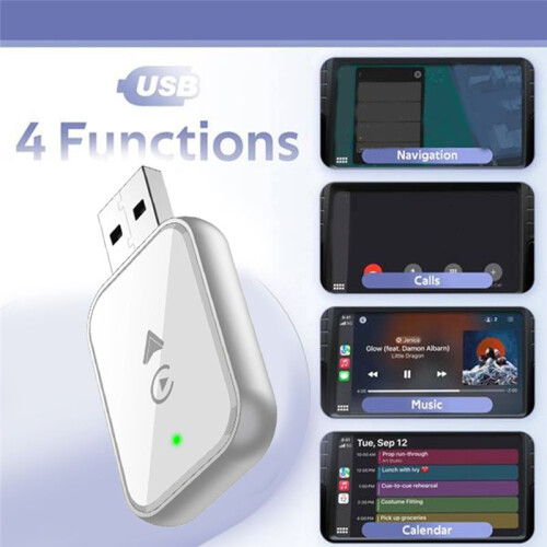 Adattatore CarPlay Wireless per , Converte da Cablato A Wireless, USB e USB-C, Nessun Ritardo 1