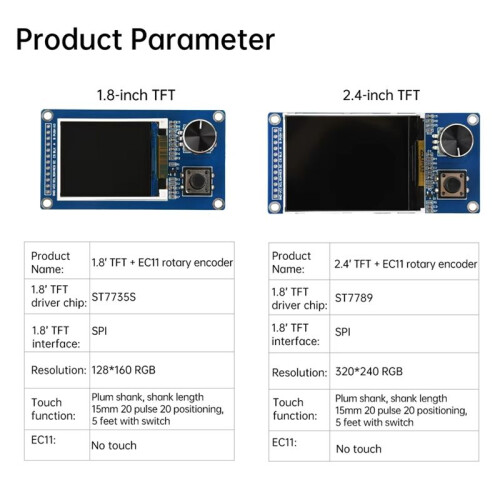 1,8-Inch TFT-Scherm met Ec11-Draai-Encodercombinatiemodule SPI-Interface LCD-Scherm Elektronische Kit 2
