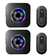 Sonnette Sans Fil avec Lumières Clignotantes Colorées, Sonnette Visuelle Sans Perforation, Sans Câblage, pour Personnes Âgées, Téléavertisseur