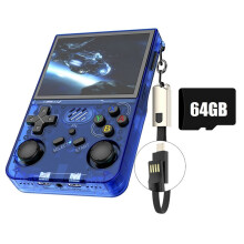 Console di Gioco Portatile Retrò R36XX 64 GB 20000+ Giochi Schermo da 3,5 Pollici WiFi Linux Lettore Video Tascabile Portatile Regalo per Bambini D