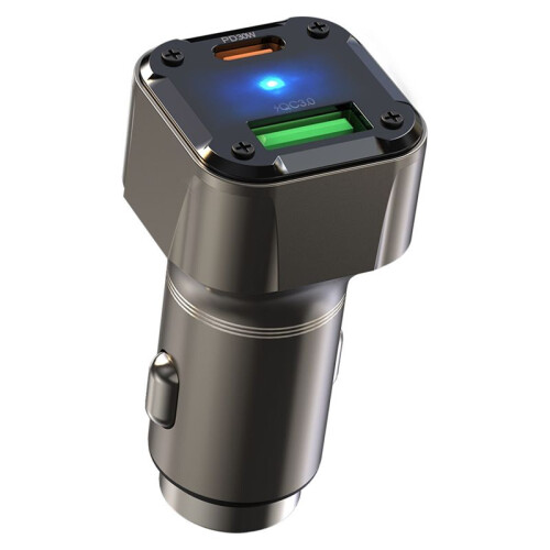 Autoladegerät USB C 30W Telefon-Autoladegerät mit Sicherheitshammer-Design USB-Autoadapter Multifunktions-Autoladegerät-Adapter