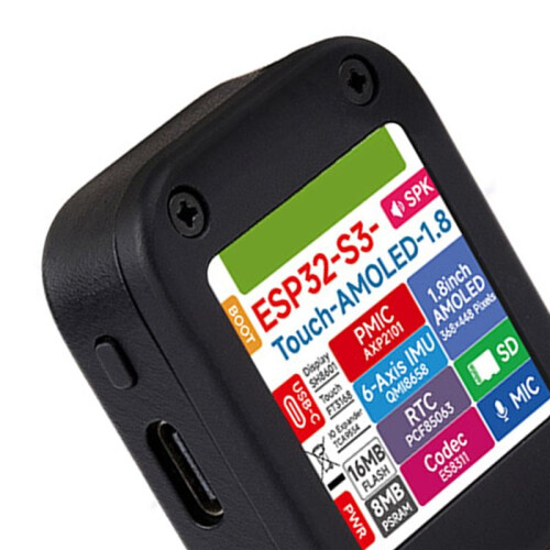 ESP32-S3 1.8inch AMOLED Touch Display Development Board, 32-Bit LX7 Dual-Core Processor, 368x448 1
