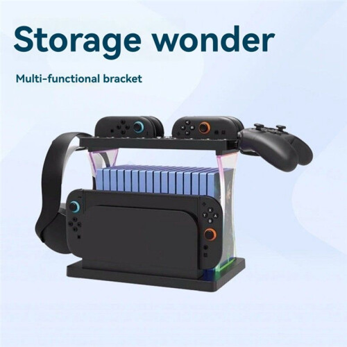Support de Rangement Multifonction pour Switch2 + Base de Chargement  pour Switch2, Support de Rangement pour CD et Disques. 2