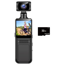 4G Draagbare Digitale Camera 2K Pocket Motion Camera 180 Graden Draaibaar Fietsbestuurdersrecorder Bodycam 32G