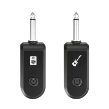 2.4G Draadloze Instrument Pick- Oplaadbare Zender-Ontvanger voor 6,35 mm Audio-Interface Elektrische Instrumenten Zwart
