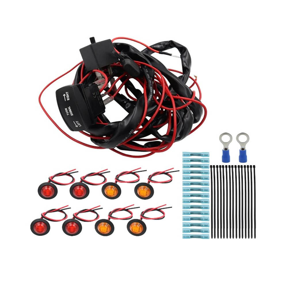Motorcycle Universal Rocker Turn Signal Kit Horn Flasher Relay Kit For Sxs Utv Atv Dirt Bike 6132025407817