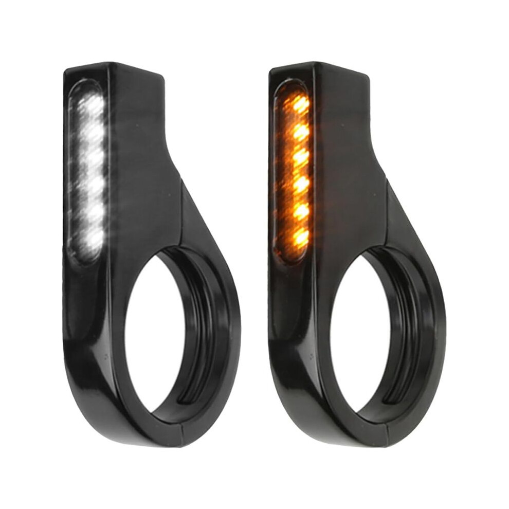 Motorcycle Front Fork Led Turn Signals Universal Sequential Switchback Running Lights 12V Blinkers Amber/Black 6134104078116