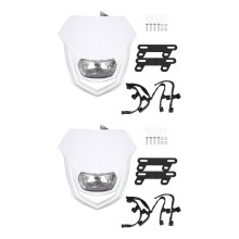 2X Universal Dual Sport Motorcycle Headlight Dirt Bike Light Lamp Motocross for Xr Crf 150 230 250 450