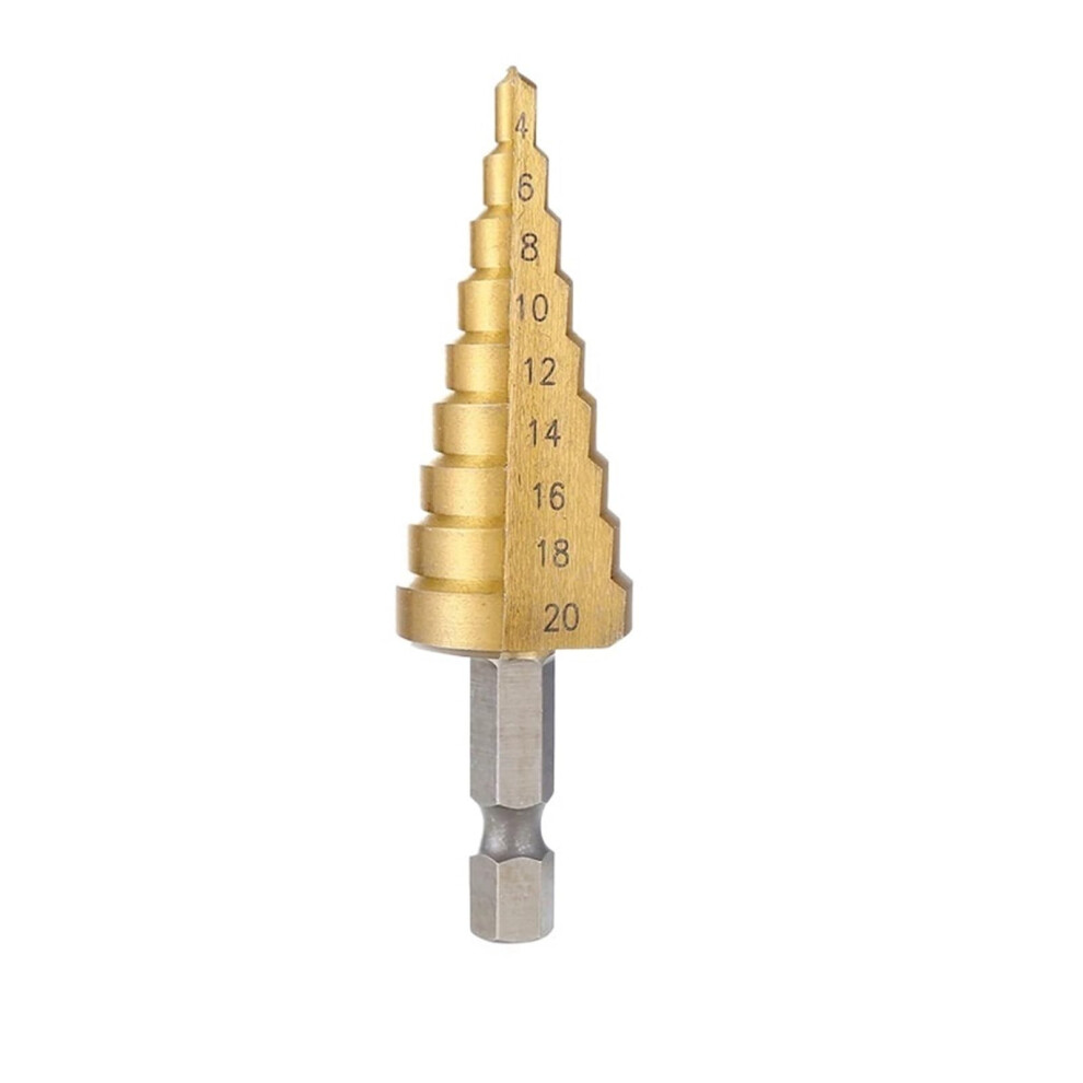432Mm Hss Coated Metal Hex Core Drill Bits Step Drill Bit Set Hex Shank Cone Hole Wood Cutter Metric Black 9347817600520