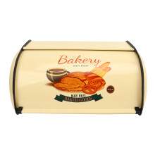 Food Storage Box Stainless Steel With Roll Up Lid Rustic Vintage Design Countertop Bread Box Multi Functional Storage Space Saving Large Capacity