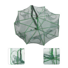 Lightweight Portable 8 Holes Fishing Net Trap Crab Cage for Anglers