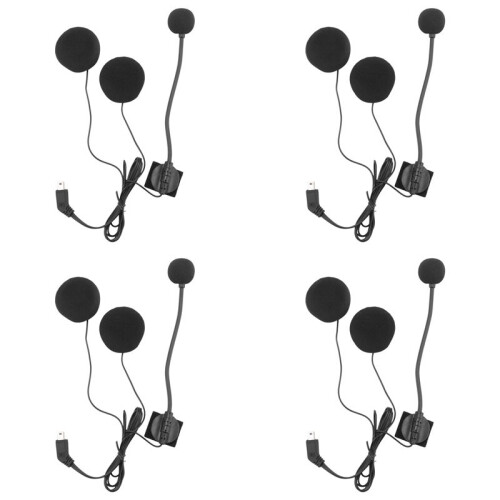 4X Motorcycle Helmet  Headset Microphone Speaker Headset Accessories for Half-Helmet