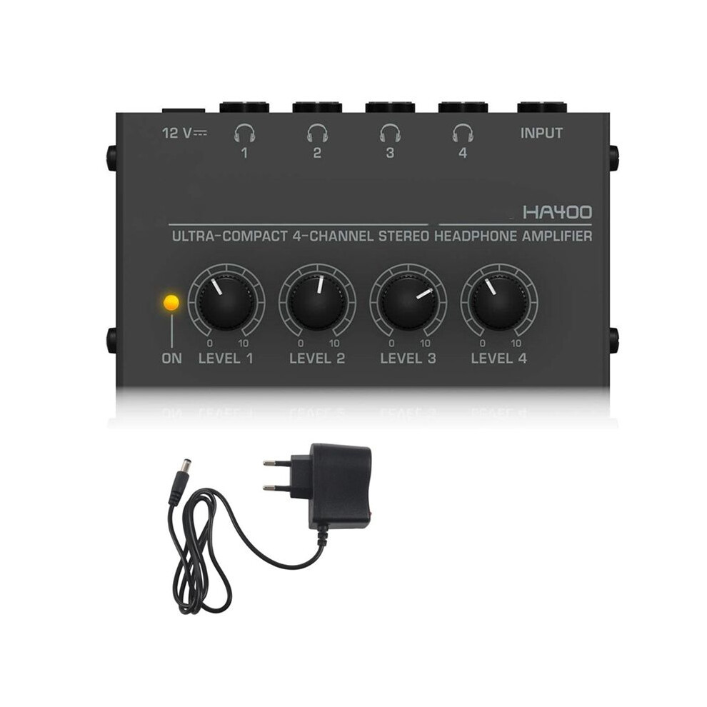 Ha400 Amplifier Headphone Amplifier 4 Channels Ultra-Compact Stereo Audio Amplifier Earphone Amplifier Eu Plug 6032675578939