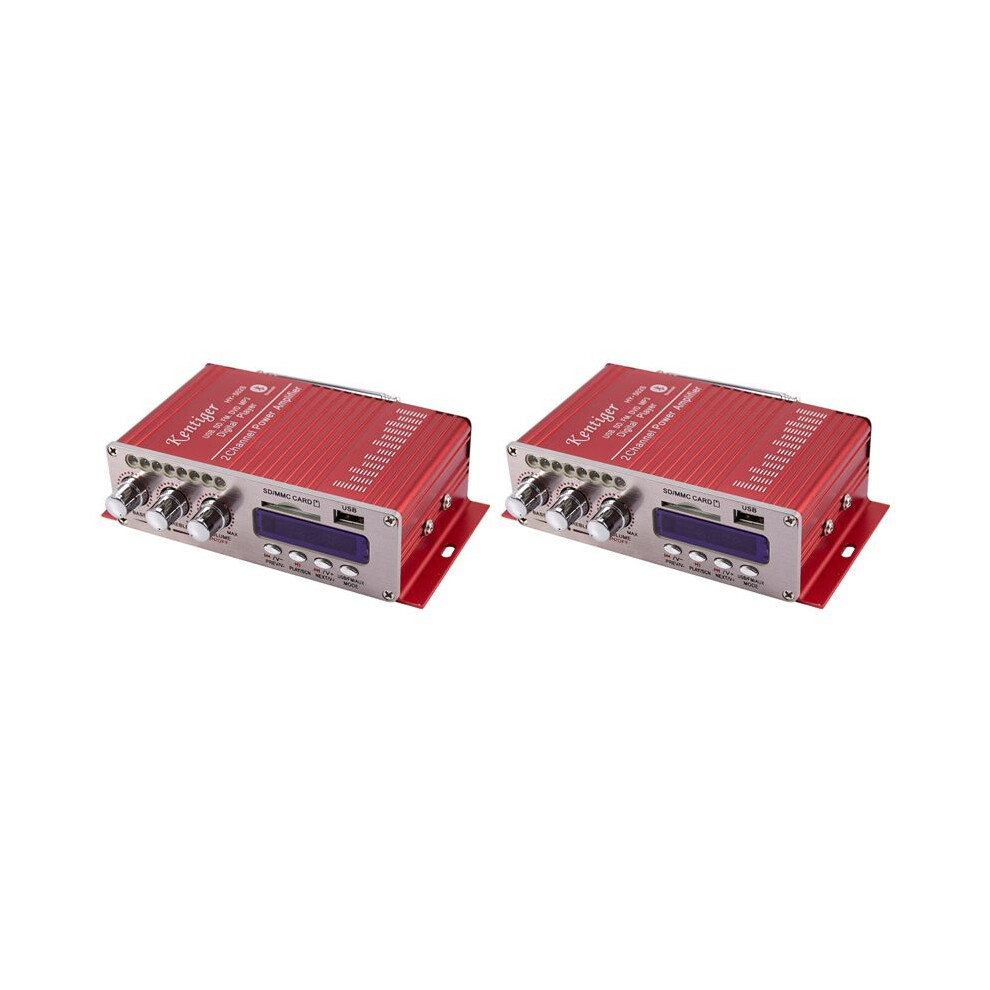 2X Kentiger Hy-502S 2Ch Hi-Fi Super Bass Output Power Stereo Amplifier With Remote Controller Usb/ Card 6031041074310