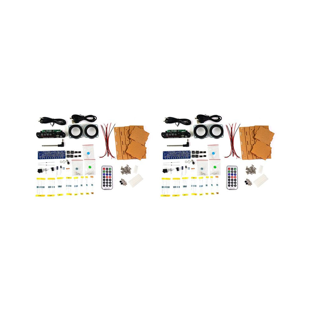 2X Diy Speaker Kit With Fm Radio 87.5-108Mhz Diy Soldering Project Practice Electronic Kit Solder Assembly 6032784149778