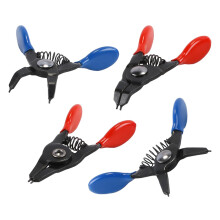 4 Pcs Mini Snap Ring Pliers Set, Internal and External Circlip Pliers, Compact Durable Metal, Red Blue