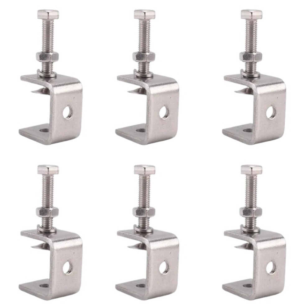 C Clamps 6Pcs, U Clamps For Metal Working, Desk Clamp With Wide Jaw Opening, Protective Pads, Idesign For Woodworking 9199774069885