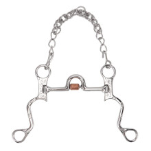 120mm Stainless Steel Horse Mouth Snaffle Bit with Chain for Equestrian Training and Control