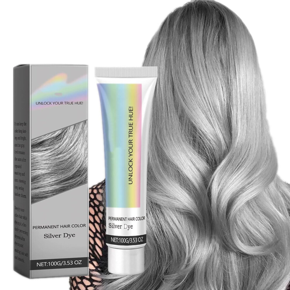 Cream,Silver Permanent Silver Gray Hair Dye Cream With Even Coverage And Moisturerich Formula For Daily Use
