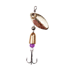 Fishing Lures Wobble Metal Bait For Pike Bass Trout, Treble Hook Spinner Spoon Lure, Freshwater Saltwater, Golden