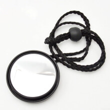 Scuba Diving Rearview Mirror with Adjustable Strap and Lanyard for Safety Cave and Boat Use (Black)