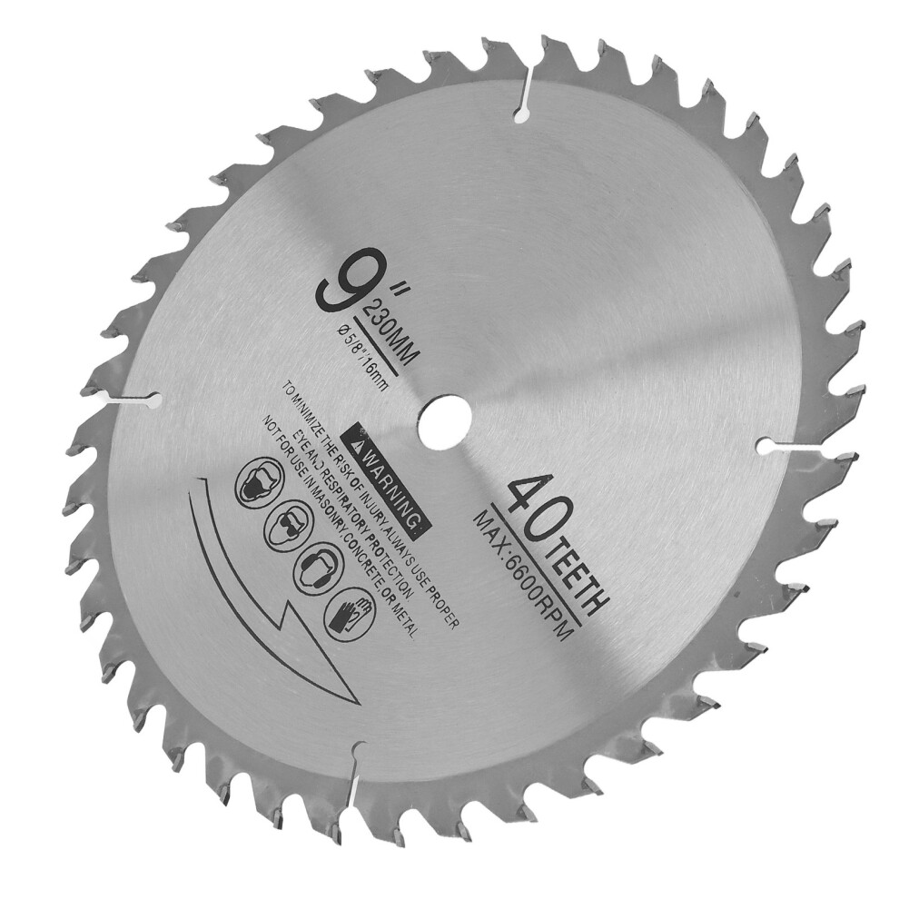 9" 40T Carbide Circular Saw Blade, 6600Rpm For Woodworking 9301375584944